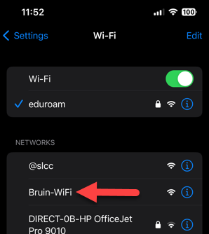 Image shows @slcc wifi network